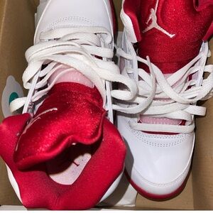 Jordan Red and White Athletic Shoes